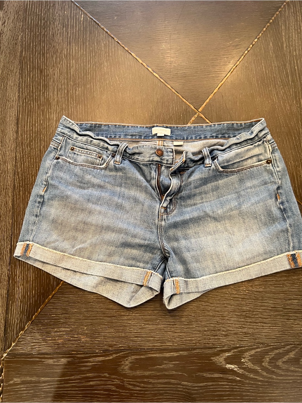 J. Crew Factory Light Blue Rolled Hem Denim Shorts